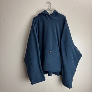Yeezy Gap Polar Fleece Padded Hoodie Dark Blue Size XXL Oversized
